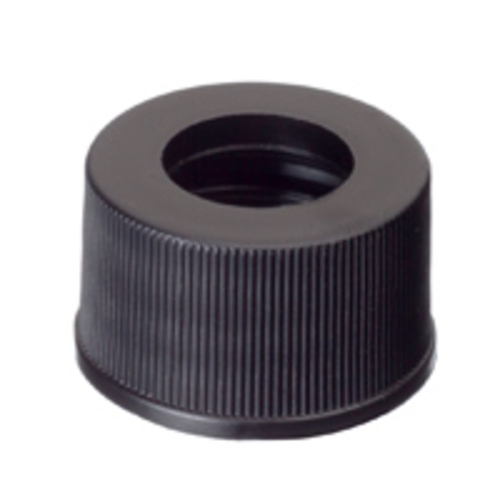 WISP 48 Cap, Type:Screw-Thread, Material:Black Polypropylene, Open-Hole