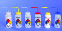 SP Bel-Art 4-Color Wash Bottles, Right-to-Know and Safety-Labeled, Wide Mouth, Bel-Art Products, a part of SP