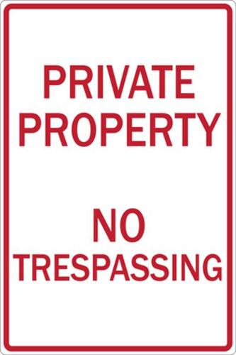 ZING Green Safety Eco Parking Sign Private Property No Trespass