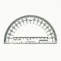 Protractor, Plastic, 180° 10 cm; 6" Ruler