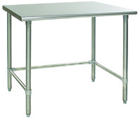 Stainless Steel Flat Top Worktable with Tubular Base, 16-Gauge Type 304, Eagle MHC™