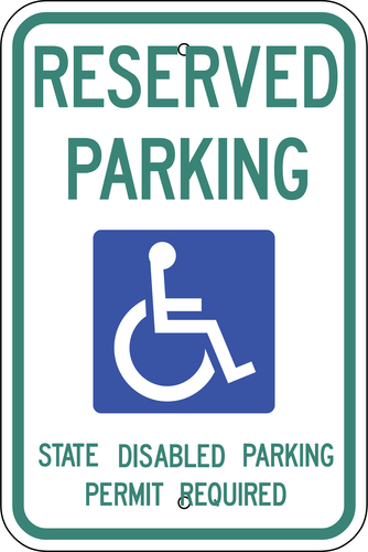 Sign Reserved Parking State Egp 18X12in