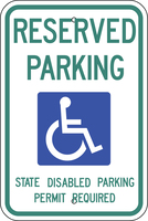 ZING Green Safety Eco Parking Sign Handicapped Reserved Parking Washington