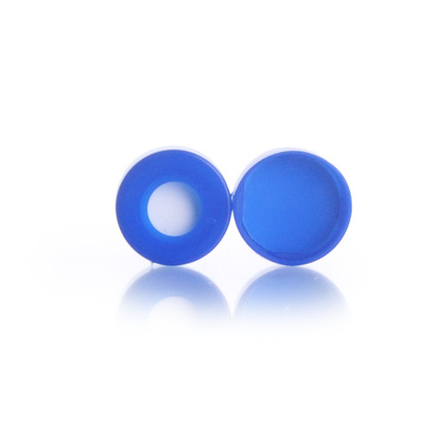 VWR Snap Cap, Blue, 11 mm, Polyethylene, Blue PTFE/White Silicone, Pre-Slit