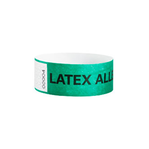 WRISTBAND 1X10IN LATEX ALLERGY RED 500BX