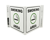 ZING Green Safety Eco Safety Projecting Sign, Smoking Area