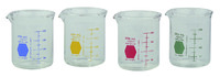 KIMAX® Color-Coded Griffin Beakers, Double Scale, Borosilicate Glass, Kimble Chase