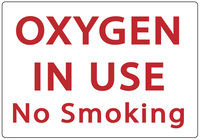 ZING Green Safety Eco Safety Sign, Oxygen In Use No Smoking