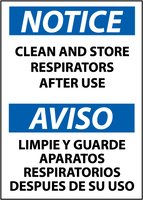 Notice Respirator Signs, Bilingual, National Marker