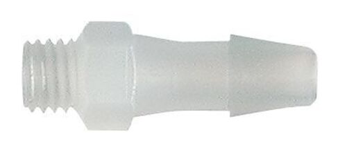 Masterflex® Fitting, PVDF, Straight, Hosebarb to Thread Adapter, 1/16" ID x 10-32 UNF(M) Taper Thread; 10/PK