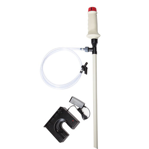 Pump, Drum Pump, Rechargeable Battery Operated, Polypropylene, 39"