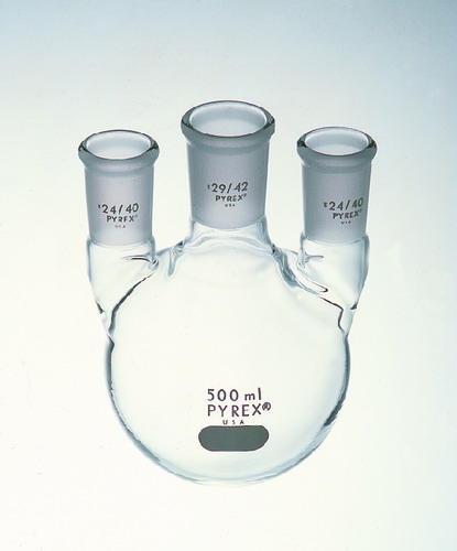 PYREX® Distilling Flasks, Vertical Type, 3 Necks, [ST] Joints, Corning