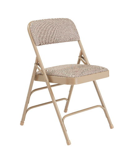2300 Series Deluxe Fabric Upholstered Triple Brace Double Hinge Premium Folding Chairs, National Public Seating