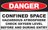 ZING Green Safety Eco Safety Sign DANGER, Confined Space Hazardous Atmosphere Check Oxygen Level Before and During Entry