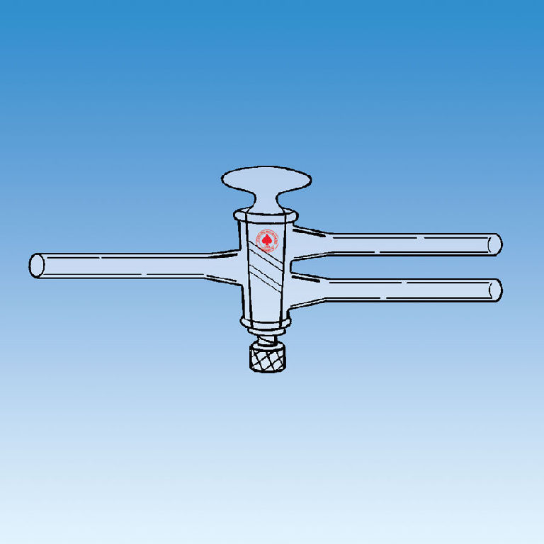 Three-Way Stopcock with Oblique Bore, Ace Glass | Stopcocks