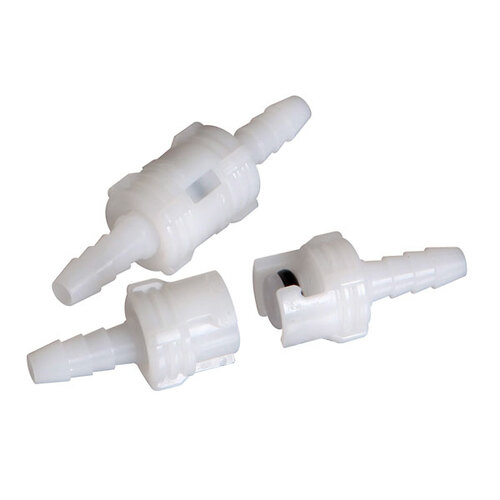 CPC (Colder) Miniature Quick-Disconnect Fitting, Hose Barb Complete Coupling, Acetal, Straight-Through, 1/8" ID; 10/Pk