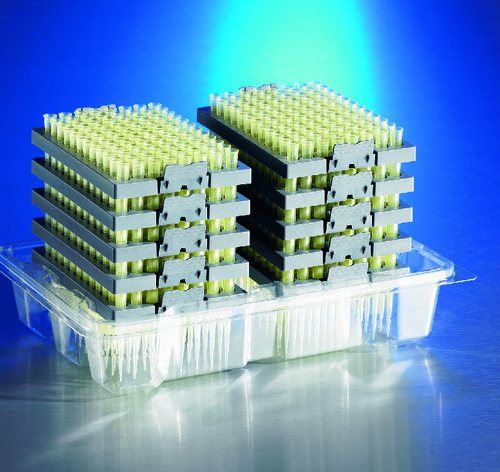 Tip, 200ul Yellow Graduated Standardization tip in Vacuum Formed Units of 10 Decks Case of 3840