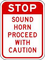 ZING Green Safety Eco Traffic Sign, Stop Sound Horn