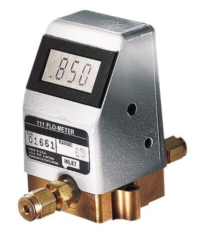 McMillan Flow Flowmeter for liquids, 50-500 mL/min, 1/4" OD tube conn., Brass