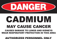 ZING Green Safety Eco GHS Sign, DANGER, Cadmium