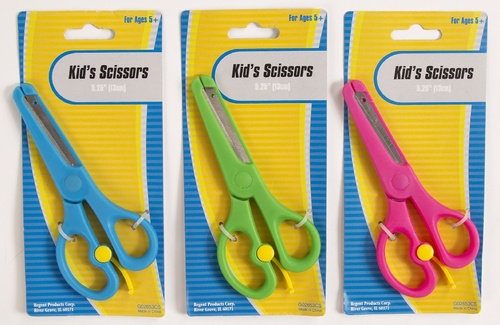 Student Scissors 5.25 In Long, 3 Assorted Colors - Green, Blue, Pink