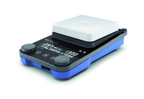 RCT 5 digital, magnetic stirrer, with 850 W offers significantly more power making it an ideal device for demanding stirring tasks up to 20 l, Scratch-resistant ceramic coating, rectangular set-up plate with a white, safety circuit can be adjusted up to 370 C, less scratch-prone