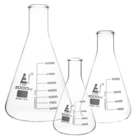 Eisco 3-Piece Large Glass Erlenmeyer Flask Set