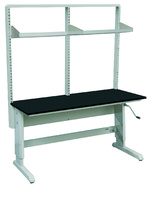 VWR® C-Leg  C-Leg Bench Frame with Top, Double Bay Uprights and 2 Shelves
