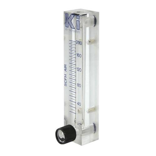 Key Instruments Valved Acrylic Flowmeter for liquids, 4 to 50 mL/min, 50 mm Scale