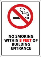 ZING Green Safety No Smoking Sign, 8 Feet