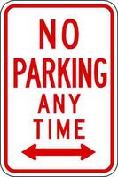 ZING Green Safety Eco Parking Sign No Parking Anytime Left and Right Arrow