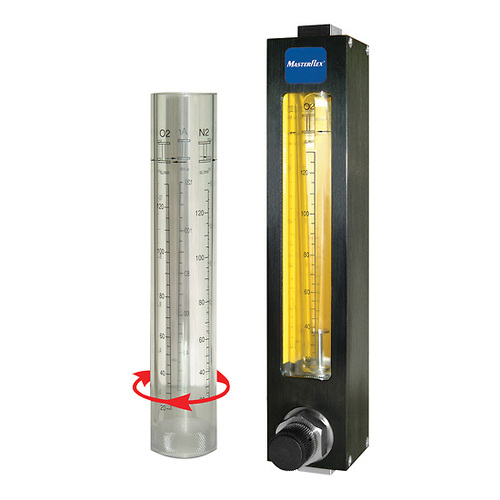 Masterflex® Variable-Area Flowmeter, Direct-Read, Brass Fitting, In-Line; 130 sL/min Oxygen