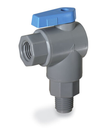 Masterflex® Ball valve, 2-way right angled, BUNA, 3/8" NPT(F) x 3/8" NPT(M)