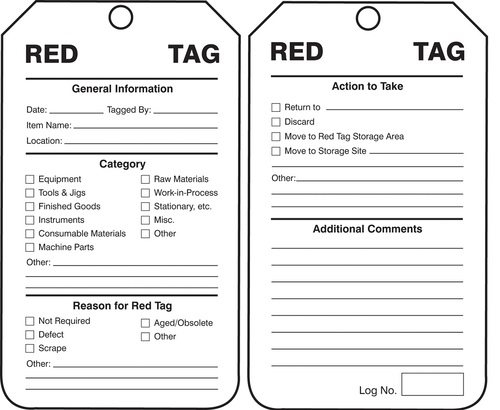 5S ISO Red Tags, Accuform