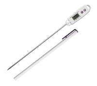 VWR® Electronic Stem Thermometer, Calibrated, Stainless Steel, 197 mm Probe