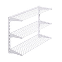 Wall Mount Shelving Units with Three Steel Wire Shelves and Mounting Hardware