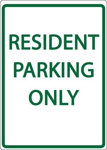 Sign Resident Parking Only Egp 18X12in