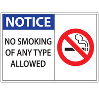 ZING Green Safety No Smoking Sign, Notice No Smoking