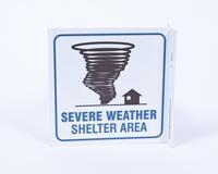 ZING Green Safety Eco Safety Projecting Sign, Severe Weather Shelter