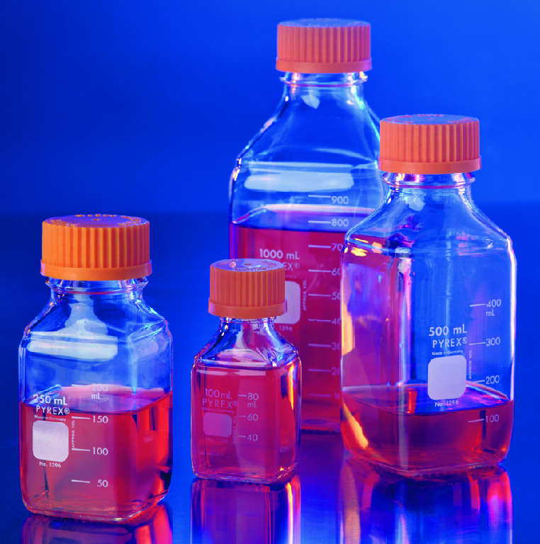 PYREX® Square Bottles, Graduated, Corning Glass Bottles