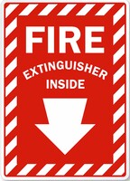 ZING Green Safety Eco Safety Sign, Fire Extinguisher Inside w/Arrow