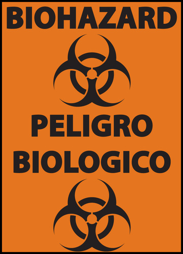 ZING Green Safety Eco Safety Sign BIOHAZARD Peligro Biologico