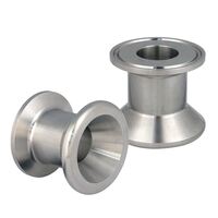 Sanitary Reactor Adapters, Lower Outlet, 1.5" Beaded Pipe, Stainless Steel, Tri-Clamp, Chemglass