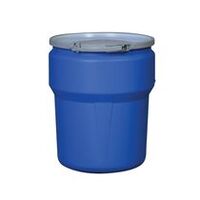 Lab Pack Open Head Poly Drum, 14 Gal, Metal Lever-Lock, 1x2in 1x3/4in Bung Holes, Blue, Dimensions, Exterior: 15in (38.1 cm) Top, 12.75in (32.4 cm) Bottom, 26.5in (67.3 cm) Height