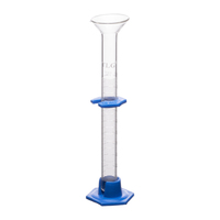 Cylinder, To Deliver, Single Metric Scale, With Bumper Guard, Plastic Hexagonal Base, Made from borosilicate 3.3 Glass in heavy duty construction, reinforced top bead and with pour spout, Graduated Interval: 0.4 to 20ml, Sub Division: 0.2ml, Height: 132mm, Volume: 10ml