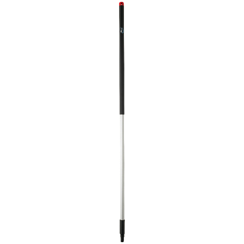 Handle 59in Al, standard broom handle can be used with all brooms, squeegees and scrapers, handle with, attached itme shouljd reach to, chin of, user to prevent occupational back injuries.