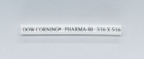 Dow Corning Transfter Tubing, Pharm-80 Platinum-Cured Silicone, 1/4" ID×3/8" OD; 50 Ft