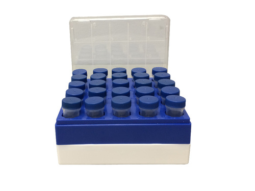 VWR* Freezer box, polycarbonate for 25 (5x5) 5mL tubes