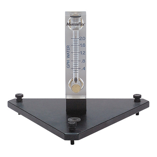 Masterflex® Variable-Area Flowmeter, Direct Read, Acrylic Housing, 2" Scale; 0.4 to 5.0 GPH Water