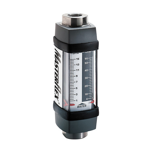 Masterflex® Variable-Area Flowmeter, Direct Read, Dual-Scale, Brass Housing, 20 GPM Water; 1" NPT(F)